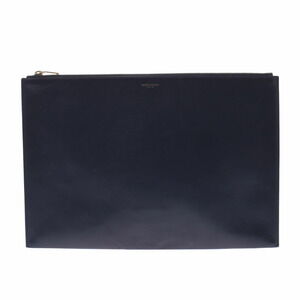 SAINT LAURENT Black Calfskin Clutch Bag